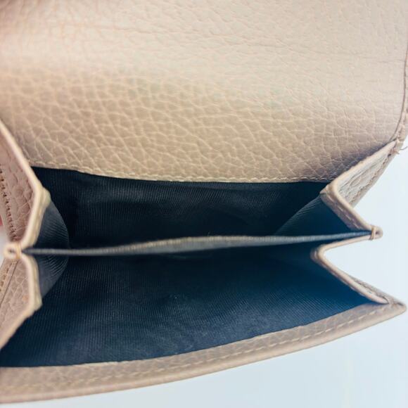 Gucci GG Marmont Tri-fold Wallet Leather Pink Beige - Pre Owned ✨ - Picture 3 of 6